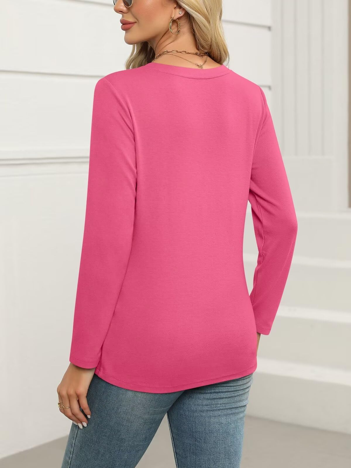 ORANDESIGNE Women's Long Sleeve Shirts Fall Zipper Tops Tunics Ladies Casual Tees Blouses