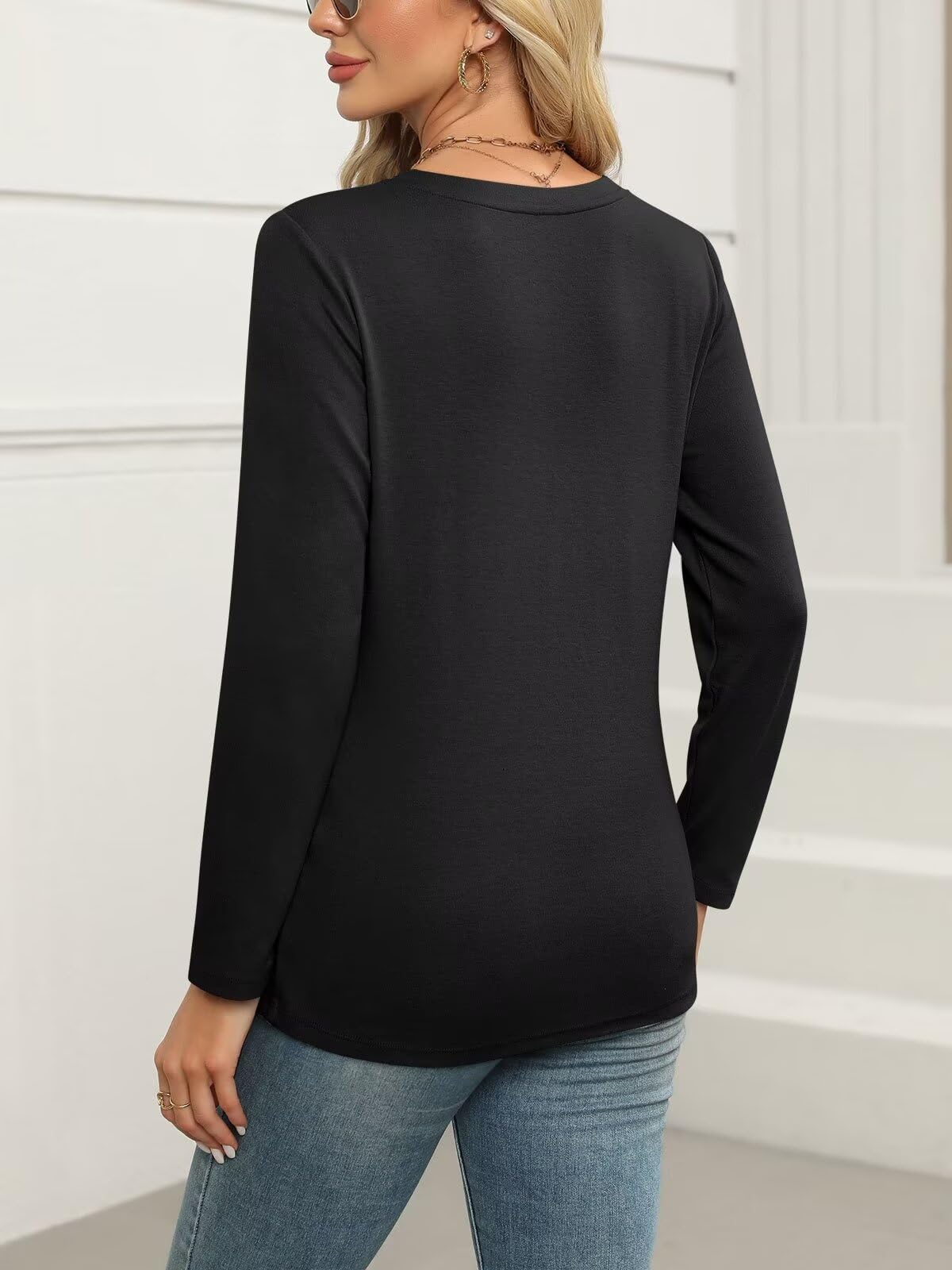 ORANDESIGNE Women's Long Sleeve Shirts Fall Zipper Tops Tunics Ladies Casual Tees Blouses