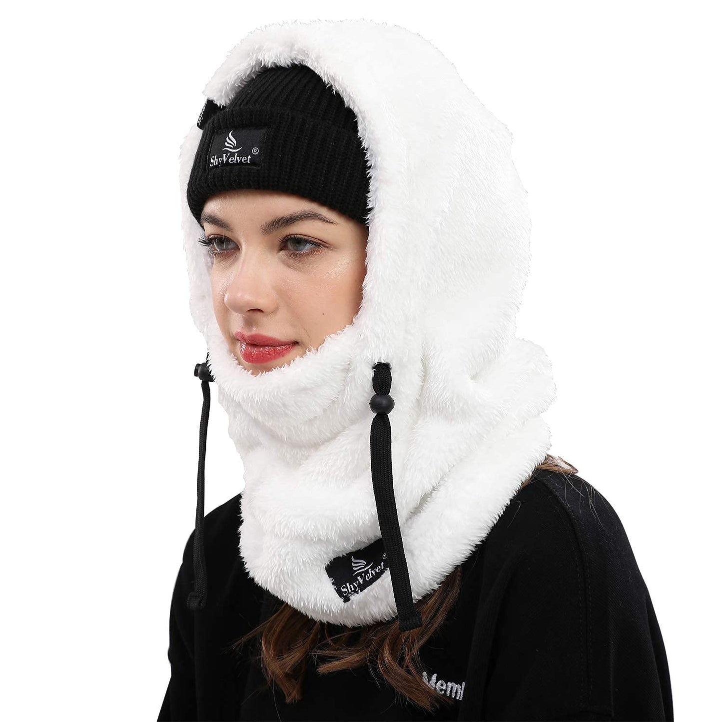 Shy Velvet Balaclava Wind-Resistant Winter Face Mask,Fleece Ski Mask for Men and Women,Warm Face Cover Hat Cap Scarf