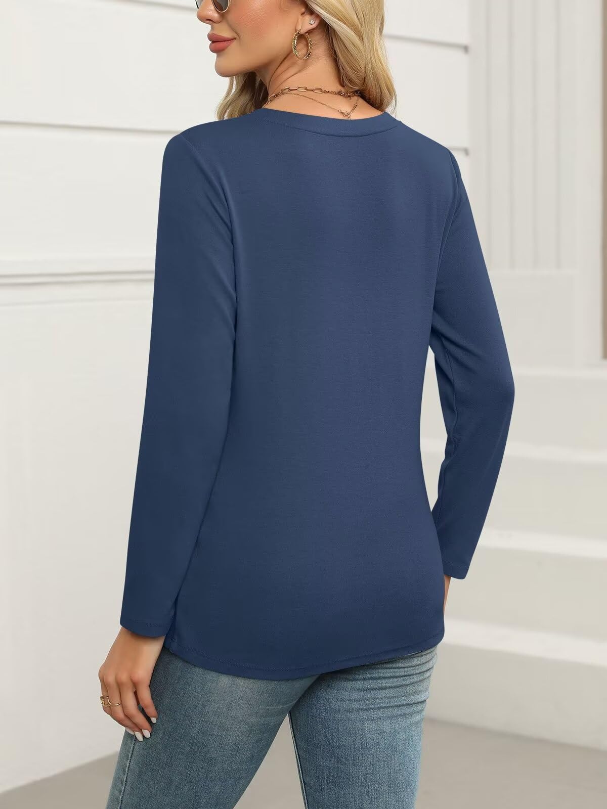 ORANDESIGNE Women's Long Sleeve Shirts Fall Zipper Tops Tunics Ladies Casual Tees Blouses