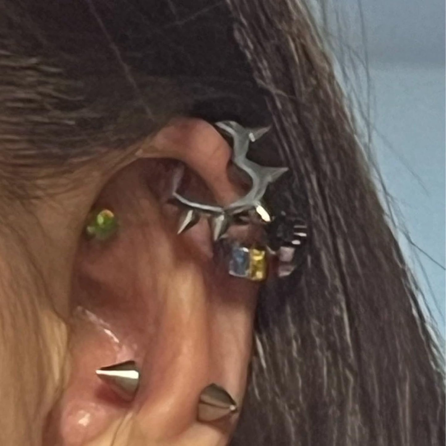Goth Earrings Black Heart Punk Earrings Set Y2k Emo Jewelry Alternative Jewelry for Women Grunge Earrings Spike Earrings Gifts for Men