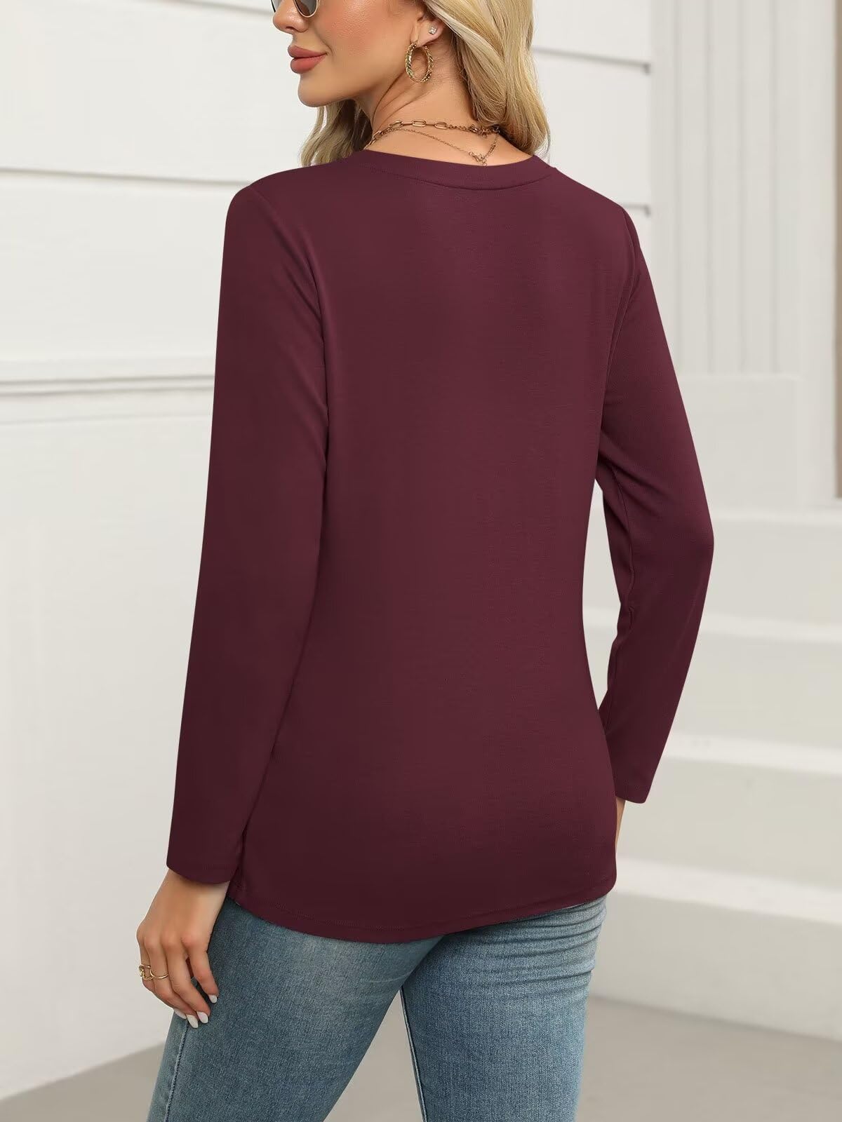 ORANDESIGNE Women's Long Sleeve Shirts Fall Zipper Tops Tunics Ladies Casual Tees Blouses
