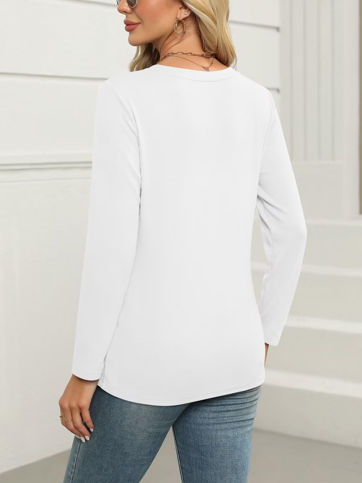 ORANDESIGNE Women's Long Sleeve Shirts Fall Zipper Tops Tunics Ladies Casual Tees Blouses