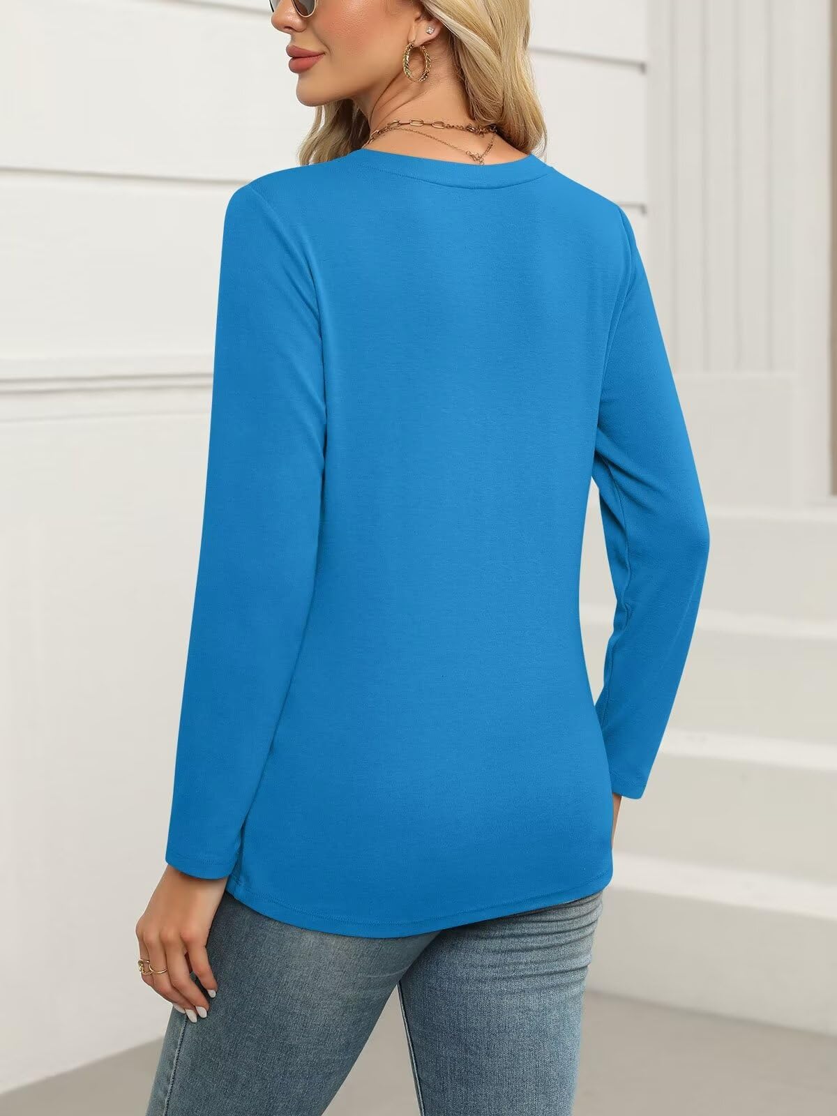 ORANDESIGNE Women's Long Sleeve Shirts Fall Zipper Tops Tunics Ladies Casual Tees Blouses