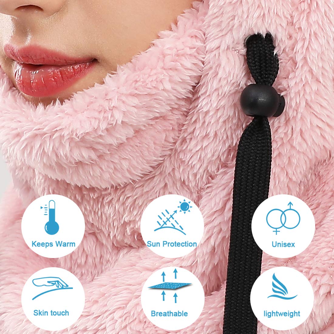 Shy Velvet Balaclava Wind-Resistant Winter Face Mask,Fleece Ski Mask for Men and Women,Warm Face Cover Hat Cap Scarf