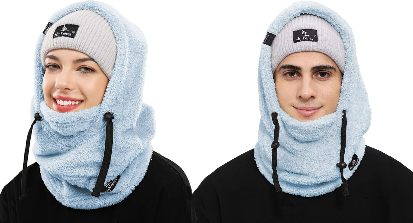Shy Velvet Balaclava Wind-Resistant Winter Face Mask,Fleece Ski Mask for Men and Women,Warm Face Cover Hat Cap Scarf