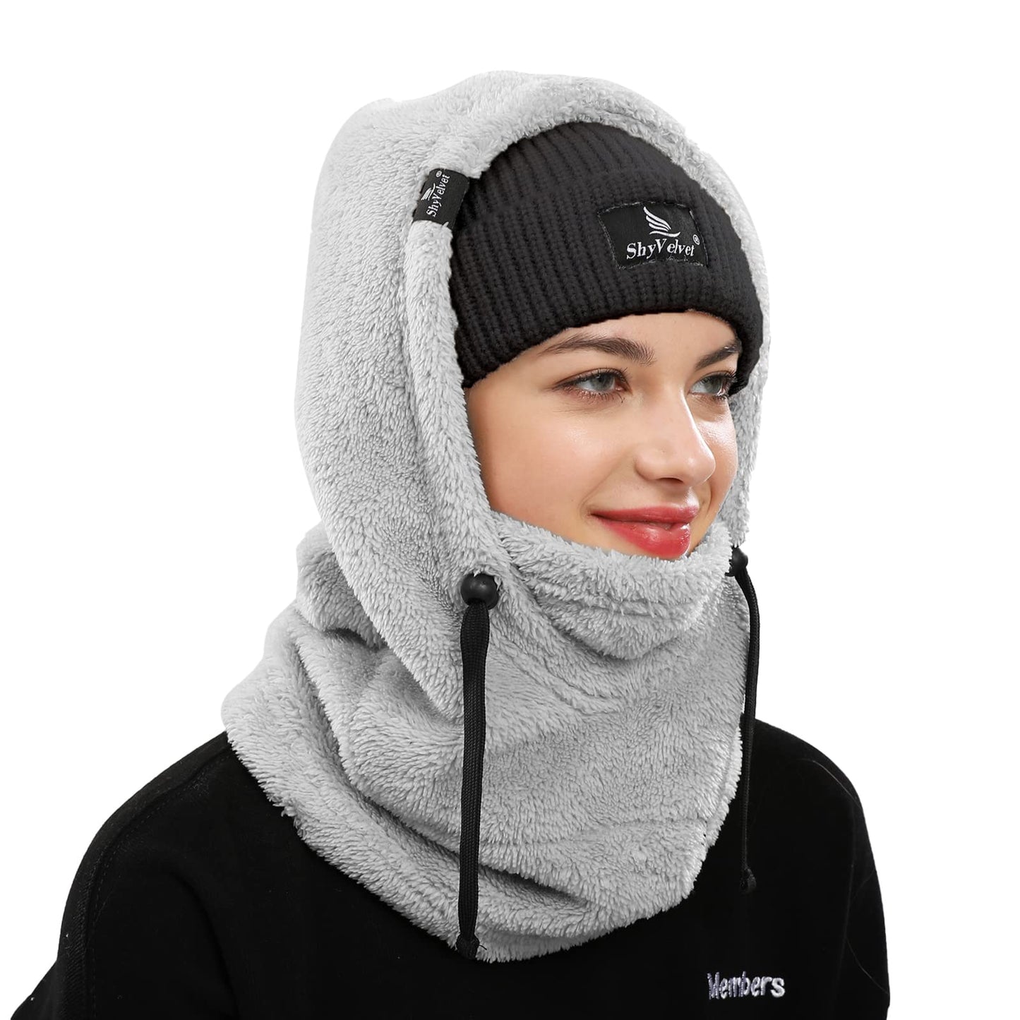 Shy Velvet Balaclava Wind-Resistant Winter Face Mask,Fleece Ski Mask for Men and Women,Warm Face Cover Hat Cap Scarf
