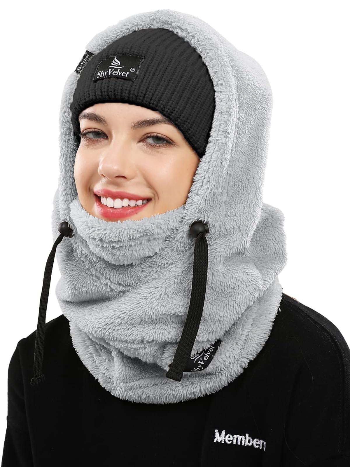 Shy Velvet Balaclava Wind-Resistant Winter Face Mask,Fleece Ski Mask for Men and Women,Warm Face Cover Hat Cap Scarf