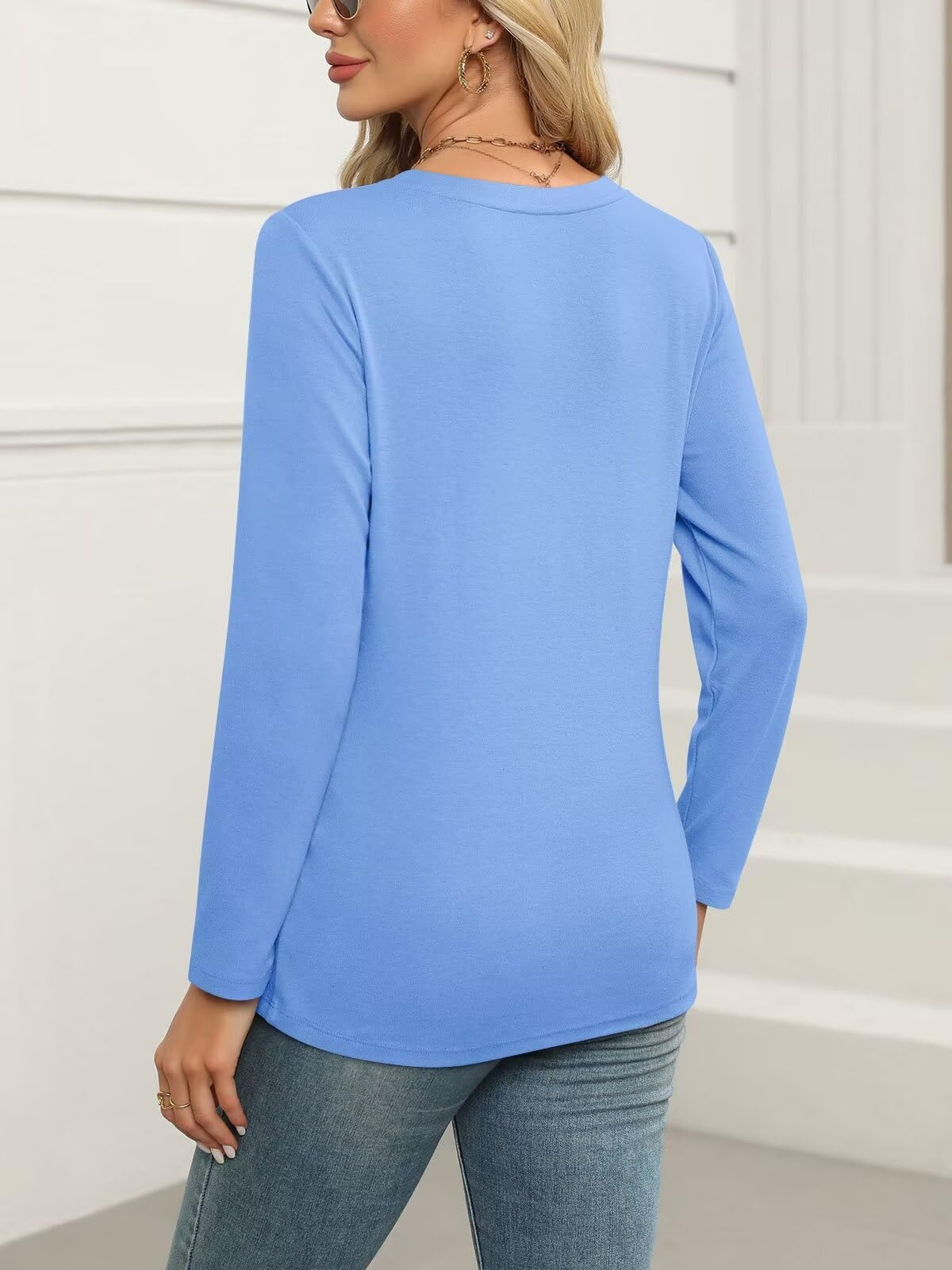 ORANDESIGNE Women's Long Sleeve Shirts Fall Zipper Tops Tunics Ladies Casual Tees Blouses