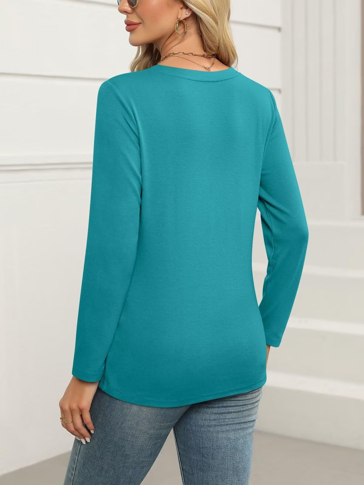 ORANDESIGNE Women's Long Sleeve Shirts Fall Zipper Tops Tunics Ladies Casual Tees Blouses