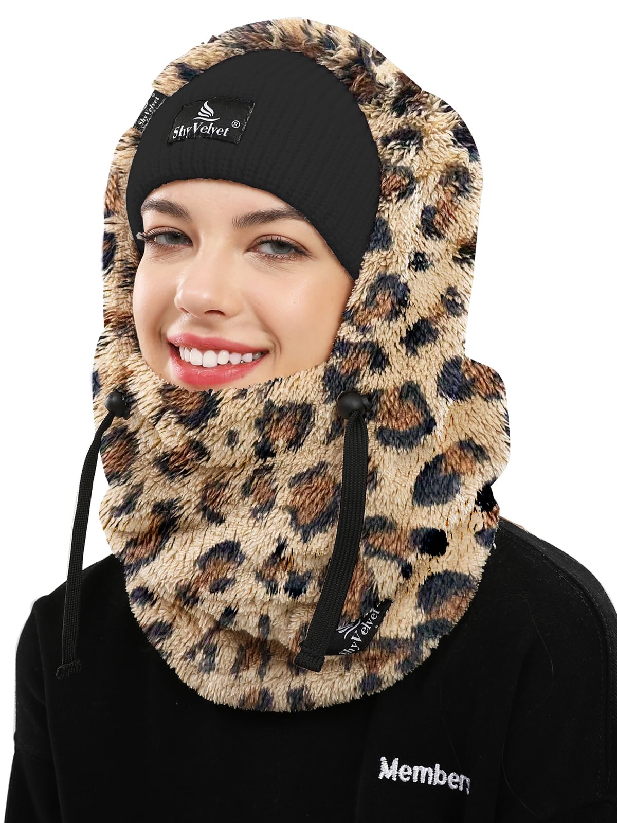 Shy Velvet Balaclava Wind-Resistant Winter Face Mask,Fleece Ski Mask for Men and Women,Warm Face Cover Hat Cap Scarf