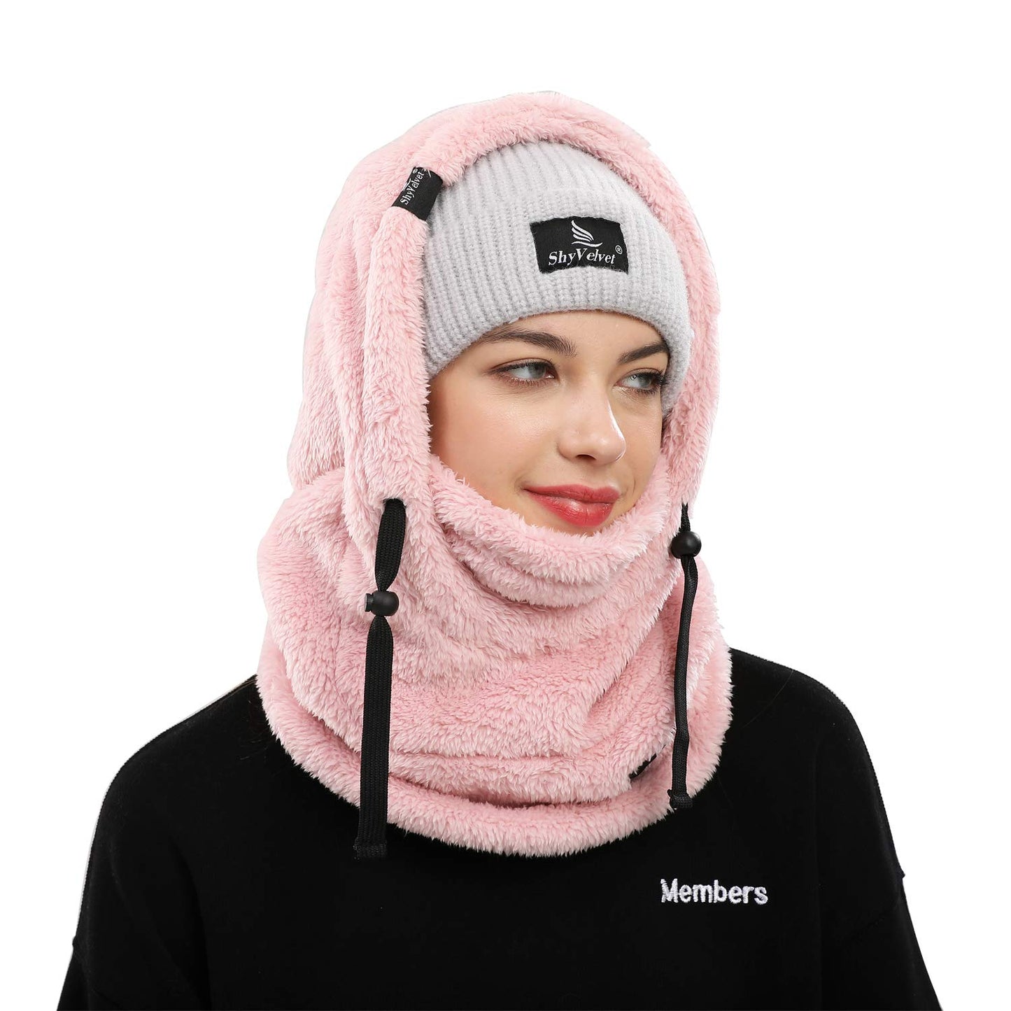 Shy Velvet Balaclava Wind-Resistant Winter Face Mask,Fleece Ski Mask for Men and Women,Warm Face Cover Hat Cap Scarf