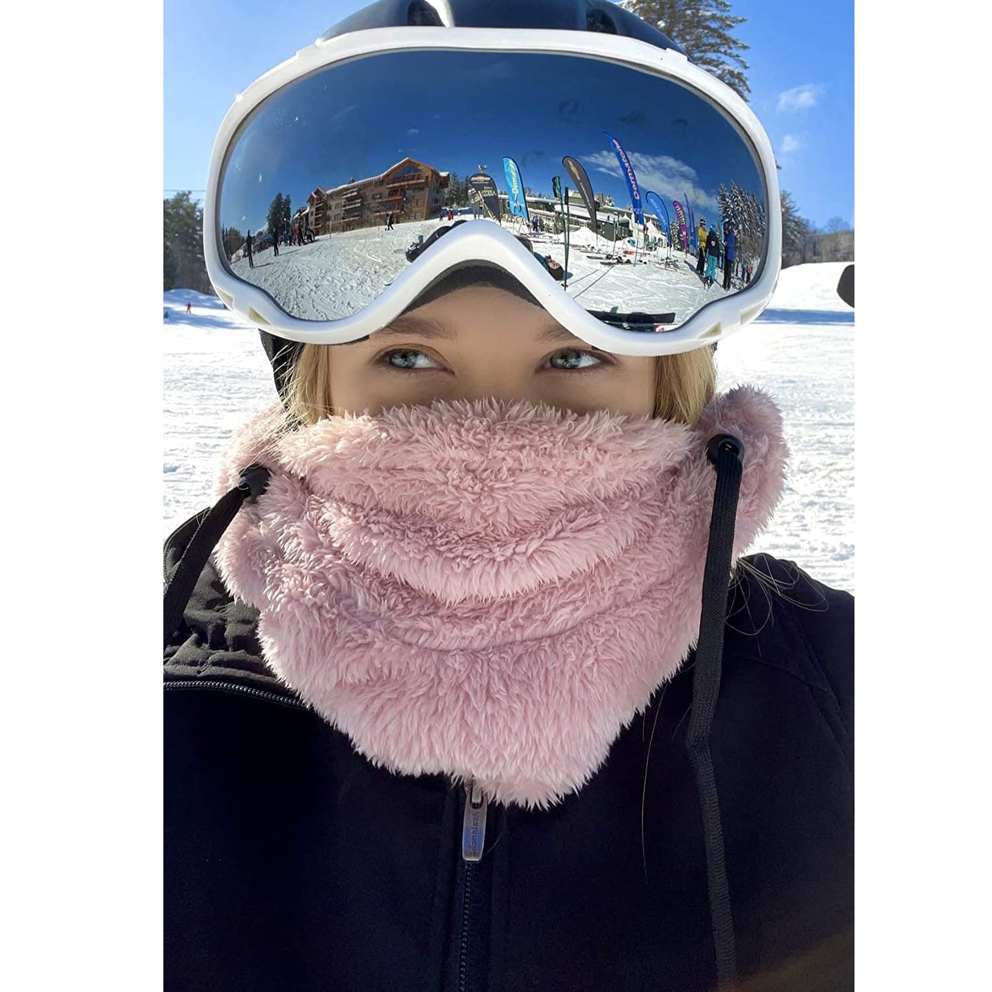 Shy Velvet Balaclava Wind-Resistant Winter Face Mask,Fleece Ski Mask for Men and Women,Warm Face Cover Hat Cap Scarf