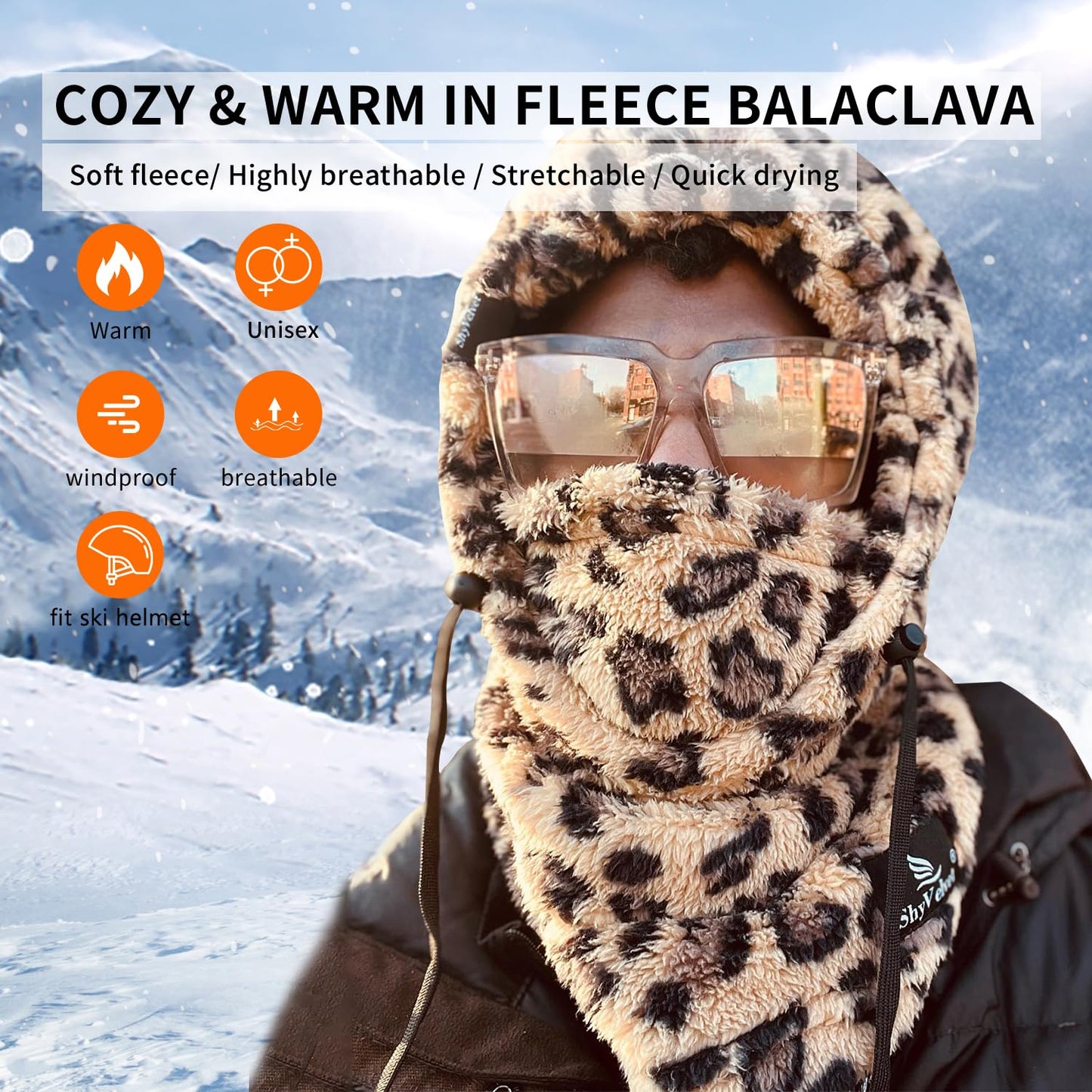 Shy Velvet Balaclava Wind-Resistant Winter Face Mask,Fleece Ski Mask for Men and Women,Warm Face Cover Hat Cap Scarf