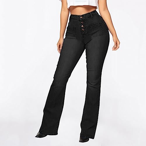Women's Wide Leg Jeans High Waist Stretchy Classic High Rise Slimming Jeggings Cropped Wide-Leg Jeans