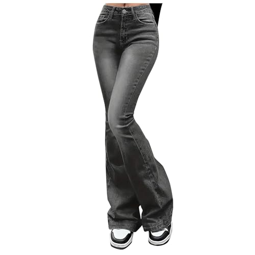 Women's Modern Straight Jeans Wide Leg Casual 2024 Boyfriend Cropped Raw Hem Denim Pants Cropped Wide-Leg Jeans