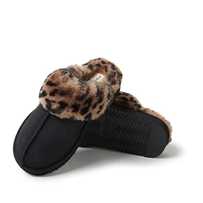 Dearfoams Women's Fireside Sydney Shearling Fur Indoor/Outdoor Scuff Slipper with Wide Widths
