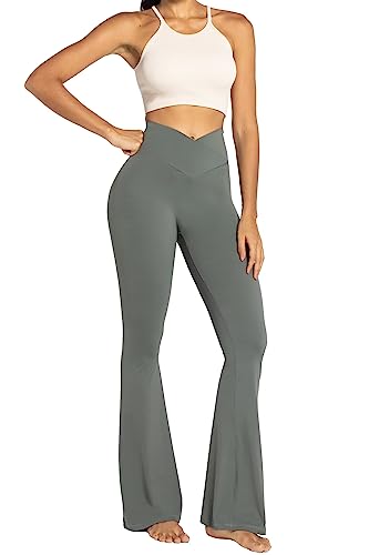 Sunzel Womens Flare Leggings with Tummy Control Crossover Waist and Wide Leg