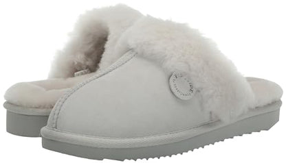 Dearfoams Women's Fireside Sydney Shearling Fur Indoor/Outdoor Scuff Slipper with Wide Widths