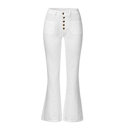 Women's Wide Leg Jeans High Waist Stretchy Classic High Rise Slimming Jeggings Cropped Wide-Leg Jeans