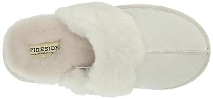 Dearfoams Women's Fireside Sydney Shearling Fur Indoor/Outdoor Scuff Slipper with Wide Widths