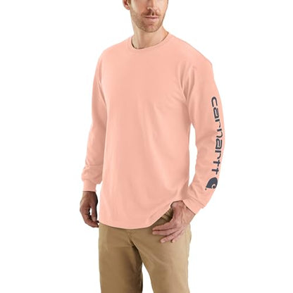 Carhartt Men's Loose Fit Heavyweight Long-Sleeve Logo Sleeve Graphic T-Shirt