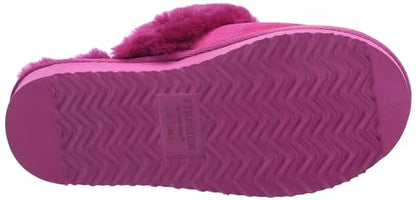 Dearfoams Women's Fireside Sydney Shearling Fur Indoor/Outdoor Scuff Slipper with Wide Widths