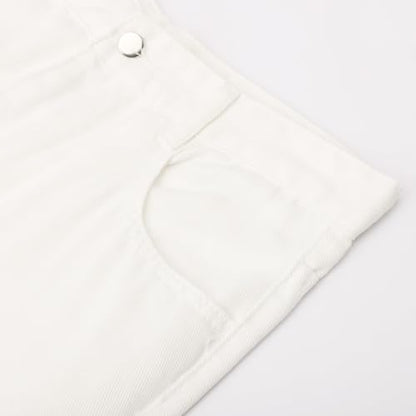 Women's Modern Straight Jeans Wide Leg Casual 2024 Boyfriend Cropped Raw Hem Denim Pants Cropped Wide-Leg Jeans