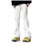 Women's Modern Straight Jeans Wide Leg Casual 2024 Boyfriend Cropped Raw Hem Denim Pants Cropped Wide-Leg Jeans