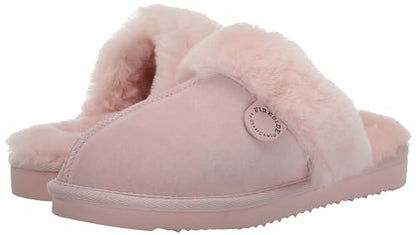 Dearfoams Women's Fireside Sydney Shearling Fur Indoor/Outdoor Scuff Slipper with Wide Widths