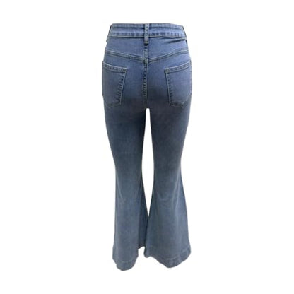 Women's Wide Leg Jeans High Waist Stretchy Classic High Rise Slimming Jeggings Cropped Wide-Leg Jeans