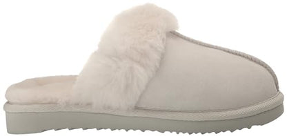 Dearfoams Women's Fireside Sydney Shearling Fur Indoor/Outdoor Scuff Slipper with Wide Widths