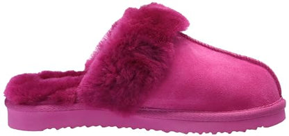 Dearfoams Women's Fireside Sydney Shearling Fur Indoor/Outdoor Scuff Slipper with Wide Widths