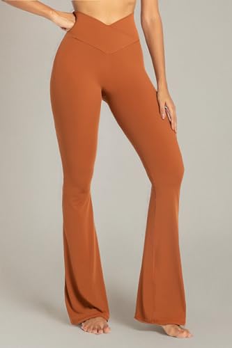 Sunzel Womens Flare Leggings with Tummy Control Crossover Waist and Wide Leg