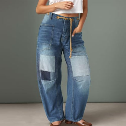 Women's Wide Leg Jeans High Waist Stretchy Classic High Rise Slimming Jeggings Cropped Wide-Leg Jeans