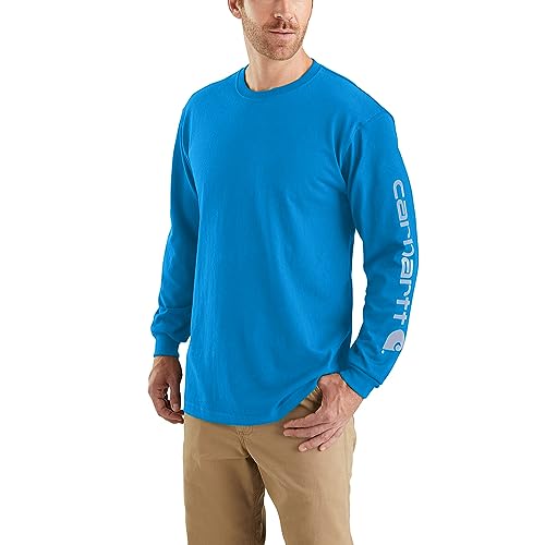 Carhartt Men's Loose Fit Heavyweight Long-Sleeve Logo Sleeve Graphic T-Shirt
