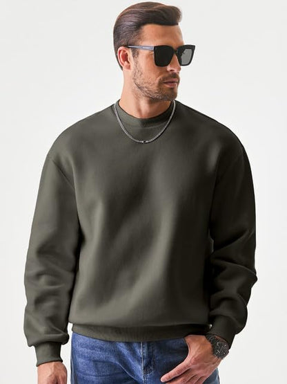 JMIERR Men's Casual Long Sleeves Crewneck Sweatshirts Cotton Pullover Sweatshirt for Men