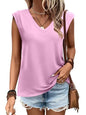 ANRABESS Womens Tank Top V Neck Cap Sleeve Summer Casual Loose Slit Side Sleeveless Tunic Tee Shirts 2025 Trendy Clothes