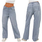 Women's Wide Leg Jeans High Waist Stretchy Classic High Rise Slimming Jeggings Cropped Wide-Leg Jeans