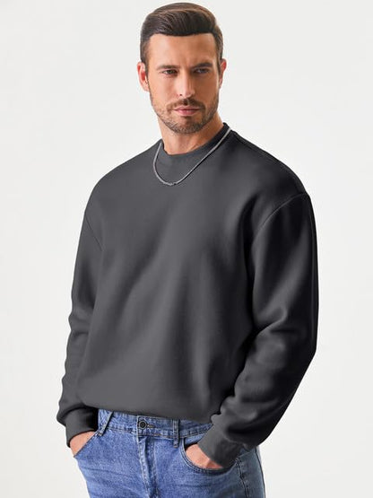 JMIERR Men's Casual Long Sleeves Crewneck Sweatshirts Cotton Pullover Sweatshirt for Men
