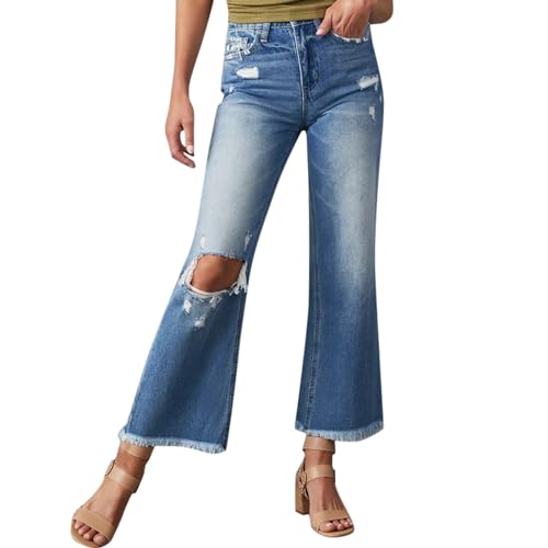 Jeans for Women High Waisted Straight Ankle Stretch Low Rise Barrel Jean Loose Boyfriend Denim Pant