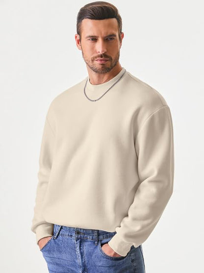 JMIERR Men's Casual Long Sleeves Crewneck Sweatshirts Cotton Pullover Sweatshirt for Men