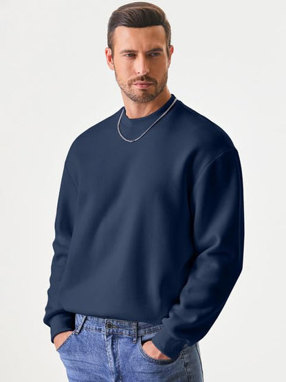 JMIERR Men's Casual Long Sleeves Crewneck Sweatshirts Cotton Pullover Sweatshirt for Men