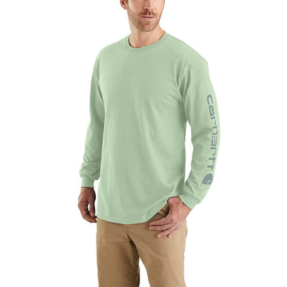 Carhartt Men's Loose Fit Heavyweight Long-Sleeve Logo Sleeve Graphic T-Shirt