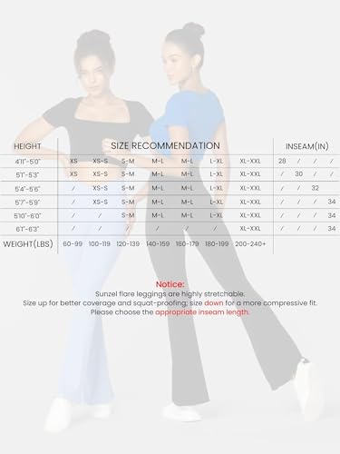 Sunzel Womens Flare Leggings with Tummy Control Crossover Waist and Wide Leg