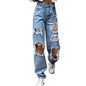 Jeans for Women High Waist Stretch Skinny Jean Button Fly Stretchy Straight Legs Denim Pants Destroyed Denim Pants