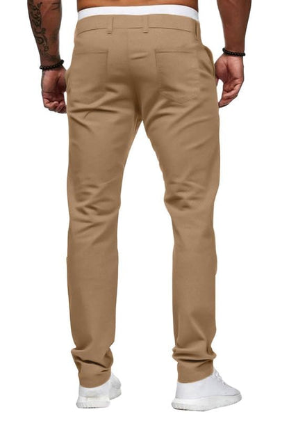 HUNGSON Mens Chinos Slim Fit Stretch Flat-Front Skinny Dress Pants