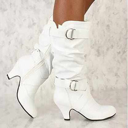 Boots Booties Boots High Retro Heel Women's Heel Shoes for Women Boots Tapered Women's Boots Wide Calf Thigh High Boots with Heel for Women