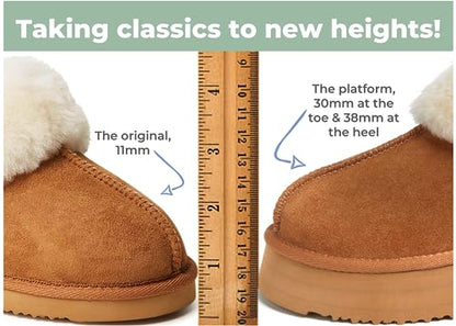 Dearfoams Women's Fireside Sydney Shearling Fur Indoor/Outdoor Scuff Slipper with Wide Widths