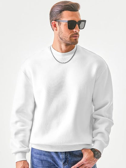 JMIERR Men's Casual Long Sleeves Crewneck Sweatshirts Cotton Pullover Sweatshirt for Men